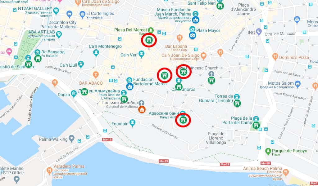 Ратуша Пальмы на карте