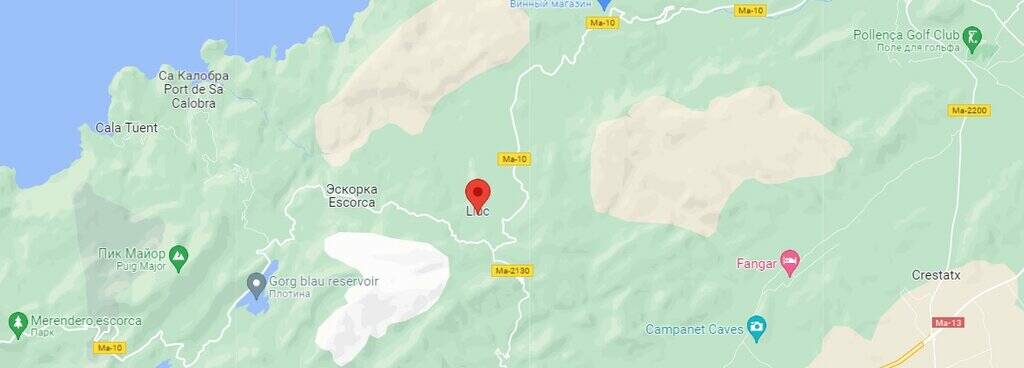 Льюк на карте Майорки